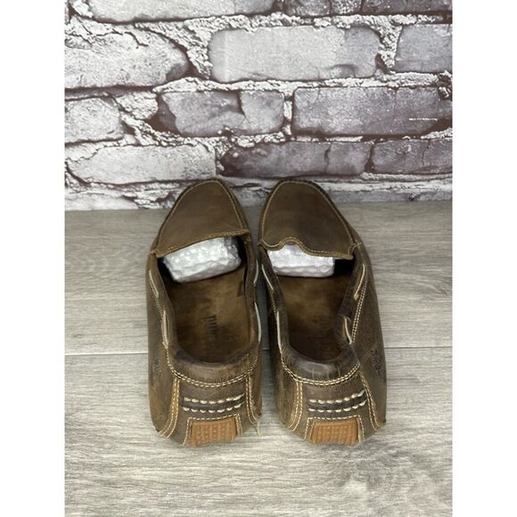 Timberland Brown Nubuck Leather Moc Slip On Loafers Driving Shoes Men Sz 8.5M US - Picture 6 of 16